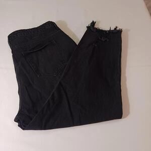 Fashion Nova AB75793GF Women's Black Cotton Distressed Jeans Size 2X (40×26)